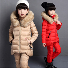 Girls Fall Winter 3 Pcs Set Children Down Cotton Padded Clothes Kids Thickened Warm Clothing Suit Vest Coat + Tops + Pants X272 2024 - buy cheap