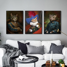 Arte de decoração para casa, pintura em estilo nórdico, preto e branco, imagem geral de gato, arte de parede, pôster modular, sem moldura 2024 - compre barato