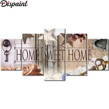 Dispaint-pintura de diamante 5D DIY "home sweet home", pintura de diamante redondo/cuadrado completo, combinación de varias imágenes, bordado, regalo 5D, 5 uds. 2024 - compra barato