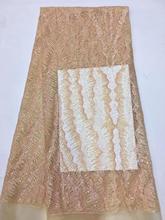 Африканская французская блестящая кружевная ткань, уникальные африканские блестки, кружевная ткань для вечернего платья 2024 - купить недорого