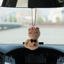 Gifts Home Decoration Car Pendant Colorful Plush cute Love Cat Automobiles Rear View Mirror Charms Hanging Suspension Ornaments 2024 - buy cheap