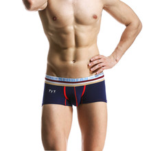 New seobean men's 100% cotton boxers male sexy low-waist pants male boxers underwear 4 colors 2024 - buy cheap