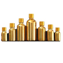 Botellas de vidrio para aceite esencial, frasco dorado de 5/10/15/20/30/50ML, con tapa de tornillo de sellado, suero de tóner, envases cosméticos vacíos 2024 - compra barato