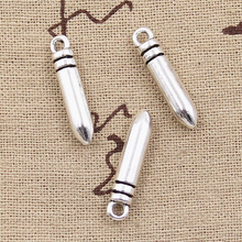 10 Uds. Charms Bullet Warhead 23x5x5mm ajuste para hacer colgantes antiguos, color plata tibetana Vintage, joyería artesanal DIY 2024 - compra barato