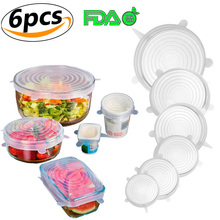 Silicone Food Lids Reusable Stretchable Durable Food Covers Various Sizes for Cups, Bowls, Mugs, Dishes 2024 - buy cheap