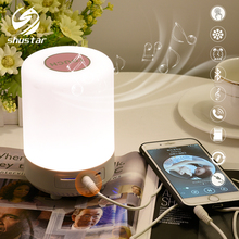 Rechargeable Colorful LED Night light Bluetooth Speaker Wireless table lamp bedroom bedside lamp can set an alarm 2024 - buy cheap