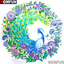 HOMFUN Full Square/Round Drill 5D DIY Diamond Painting "Animal peacock" 3D Embroidery Cross Stitch 5D Decor Gift A13321 2024 - buy cheap