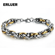 ERLUER Stainless Steel Chain Men Jewelry Bracelets & Bangles Male Cool Charm Bracelet Man Bijoux pulseira masculina bileklik 2024 - buy cheap