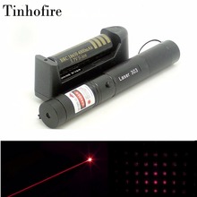 Tinhofire Top Laser 303 5mW Red Laser Pointer Adjustable Focal Length and Star Pattern Filter+4000mah 18650 battery+charger 2024 - buy cheap