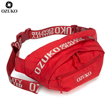 Ozuko bolsa de cintura unissex, bolsa casual esportiva para homens e mulheres, de ombro para viagem 2024 - compre barato