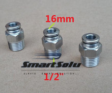 Free shipping 10pcs/lot 16MM Tube Size 1/2" Thread stainless steel push-in fitting Threaded pipe fittings pneumatic fittings 2024 - buy cheap