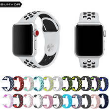 BUMVOR для Apple Watch сменный ремешок для Apple Watch полоса 44 мм/40 мм/42 мм/38 мм серия 4 3 2 1 силиконовый ремешок для iwatch 2024 - купить недорого