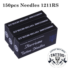 Agulhas de tatuagem profissional 150 peças, 1211rs, sombra redonda, agulhas de tatuagem esterilizadoras, material médico de aço inoxidável 2024 - compre barato