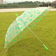 Прозрачный зонтик от дождя в горошек, женский ветрозащитный Портативный пластиковый зонтик с длинной ручкой для женщин, прозрачный зонтик от солнца в дождливую погоду 2024 - купить недорого