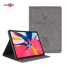 For iPad Pro 11 case, PU Leather Cover Retro Deer Pattern Protective Smart Sleep Wake Up Flip Case For iPad Pro 11 2018 case 2024 - buy cheap