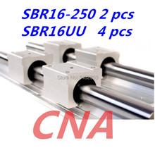 NEW 2pcs SBR16 250mm Linear Bearing Rails + 4pcs SBR16 UU Linear Motion Bearing Blocks (can be cut any length) 2024 - buy cheap