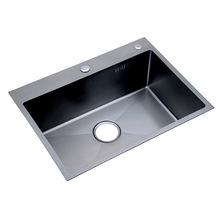 Kitchen Sinks Undermount Nano Black 30-inch 11 Gauge Sink Stainless Steel Hand Thickened Kitchen Single Slot with Drain Strainer 2024 - buy cheap
