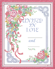 Kit de punto de cruz para boda, lienzo impreso con cuentas de flores, 18ct, 14ct, 11ct, bordado artesanal, costura hecha a mano 2024 - compra barato