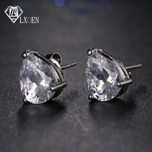 LXOEN-pendientes de gota brillante para mujer, con pasador de agua, incrustaciones de one uds, Circonia cúbica AAA, Color plata, pendientes para mujer, moda para orejas, regalo de joyería 2024 - compra barato