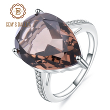 Gem's Ballet-anillos de cóctel para mujer, GEMA de cuarzo ahumado Natural de 10,68 CT, anillo de pera de plata sólida 925, joyería fina 2024 - compra barato