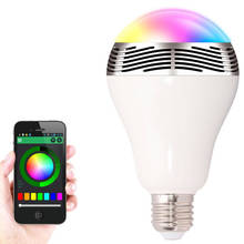 5 шт., самый популярный светодиодный светильник, умная лампа с Bluetooth, меняющая цвет, светодиодная лампа с динамиком 2024 - купить недорого