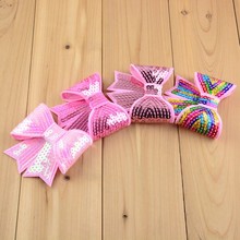Wholesale Computer Embroideried Sequin Bows Girls' Hair Accessories Boutique Bows Hair Ornaments 200pcs/lot Free Shipping HDJ13 2024 - buy cheap