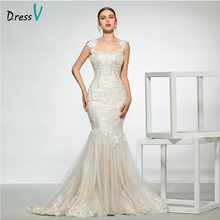Dressv-vestido de novia elegante con escote corazón, sin mangas, cremallera hasta el suelo, sirena, vestidos de novia 2024 - compra barato