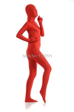 (LS7247)Red Full Body Shiny  Spandex Tights Unisex original Fetish Zentai Suits Halloween Costume 2024 - buy cheap