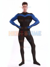 Nightwing Costume Zentai Catsuit Lycra Spandex Halloween Cosplay Bodysuit for Mens Blue and Black Adults Suit 2024 - buy cheap