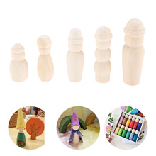 5Pcs Family Wood Crafts Unfinished Wood DIY Art Craft Painting Family Five People Wooden Peg Dolls Toys Wedding Home Decor 2024 - buy cheap