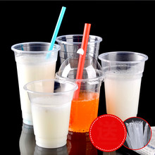 Copa de plástico transparente desechable beber tazas de té taza engrosada sin un 100 Uds 2024 - compra barato