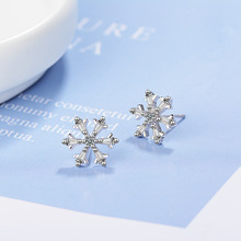Floco de neve 925 prata esterlina brincos para mulheres meninas ouro coreano moda brincos jóias aretes de mujer 2024 - compre barato