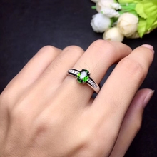 Fashion grace round crude Natural green diopside gem Ring S925 Silver Natural gemstone Ring Women girl party gift fine Jewelry 2024 - buy cheap