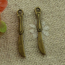 480 pieces bronze plated knife charms 25x3mm #3196 2024 - buy cheap