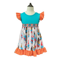 Drop Shopping nuevo estilo de algodón Boutique vestido de niños ropa de niñas vestido de Thankgiving niños ropa Casual vestido de fiesta 2024 - compra barato