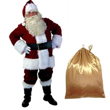 Disfraces navideños de Papá Noel para adultos, ropa roja de Papá Noel, traje de lujo, novedad 2024 - compra barato