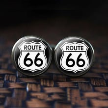 Route 66 Plated Men Fashion Cufflinks Peace Symbol Shirt Cuff Links Wedding Cufflinks for Husband 2024 - buy cheap