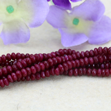 2x4mm chalcedony faceted deep red abacus shaped loose beads 15" hot  wholesale  DIY fit women jewelry making gift 2024 - buy cheap