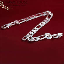 Pure 925 Silver Bracelets for Women 6mm Figaro Link Chain Bracelet & Bangles Wristband Pulseira Fashion Jewelry Wholesale Gifts 2024 - buy cheap
