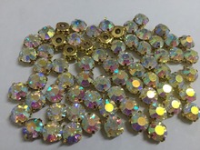 3mm,4mm,5mm,6mm,7mm,8mm,10mm Crystal AB Color Gold base  Beads /  Stones ,Crystal Sew on stones with claw Decoration 2024 - buy cheap