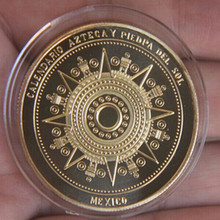 5 pcs The Brand new Mayan aztec calendar badge silver plated 40 mm  Mexico souvenir decoration collectible coin 2024 - buy cheap