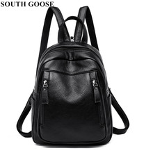 SOUTH GOOSE 2018 New Simple Style Women Backpack High Quality Soft PU Leather Backpacks for Teenage Girls Women Casual Daypacks 2024 - buy cheap