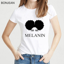 Melanin Poppin t shirt graphic tees women clothes 2019 vogue white tshirt femme summer tops female t-shirt tumblr tops tee shirt 2024 - buy cheap