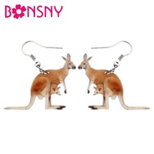 Bonsny Acrylic Australian Kangaroo Earrings Drop Dangle Unique Animal Souvenir Jewelry For Women Girls Gift Accessories Charms 2024 - buy cheap