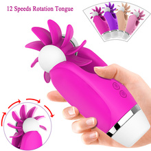 New12 Speeds Rotation Female Tongue Vibrator Erotic Sex Toys For Woman,G Spot Massage Clitoris Stimulation Sex Product for Adult 2024 - buy cheap
