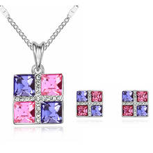 SHDEDE Square Crystal from Swarovski High Quality Pendants Necklaces Earrings For Women Fashion Jewelry Sets Accessories - 2024 - buy cheap