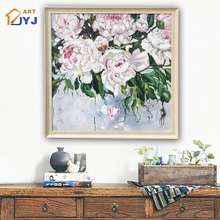 JYJ ART Large Peony Picture Hand Painted Modern Abstract Canvas Oil Painting Wall Art for Living Room Home Decor No Frame  B05-1 2024 - buy cheap