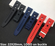 Silicone Rubber Watch band 22mm 24mm Black Red Blue Watchband Bracelet For navitimer/avenger/Breitling strap Wristband buckle 2024 - buy cheap
