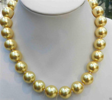 Fashion girl >16mm dourado concha do mar do sul colar de pérola 18 "aaa 2024 - compre barato