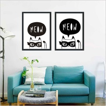 HAOCHU  Quirky Cat Painting Poster For Living Room Home Decor Painting Print Poster Simple Nordic Wall Picture Canvas Painting 2024 - buy cheap